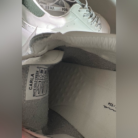 NWT Vintage Havana Carla Fashion Sneaker White Gold Green - Picture 4 of 10
